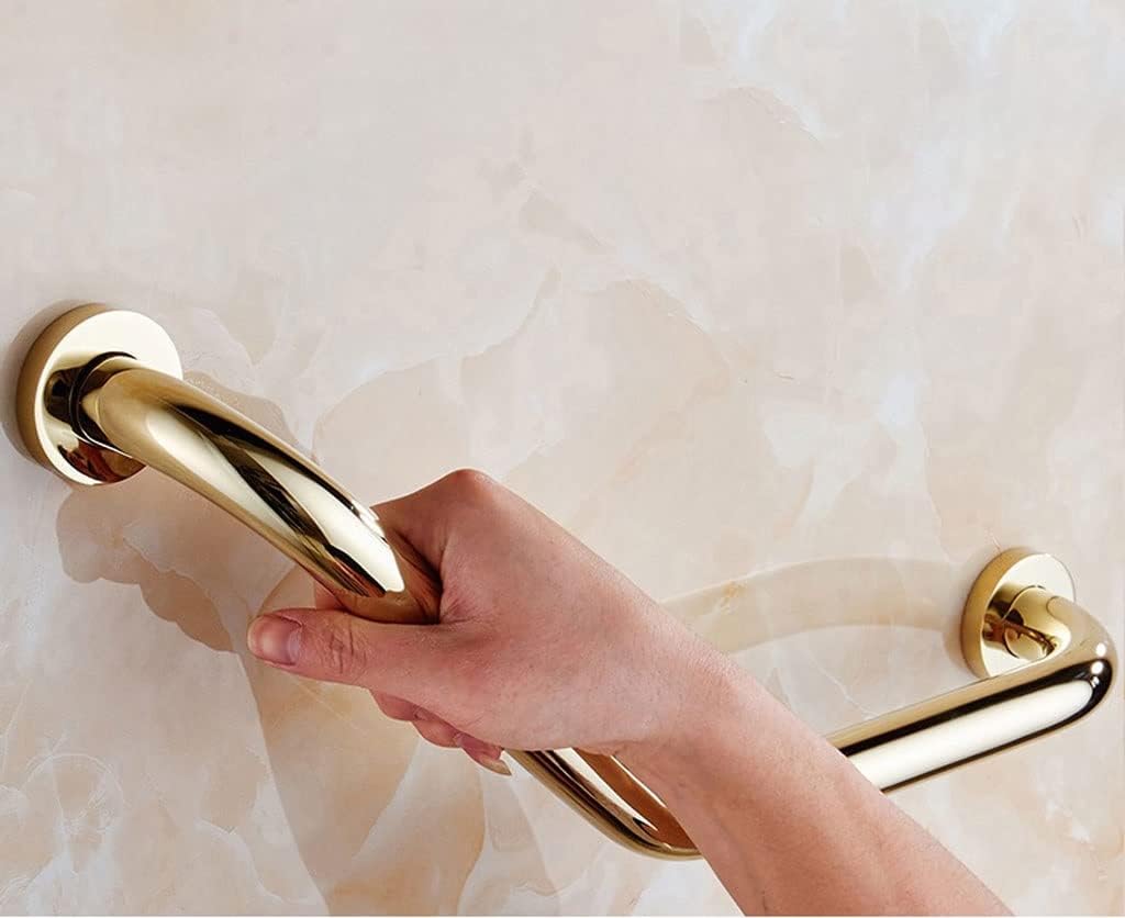 135° Angled Grab Bars for Bathtubs and Showers,Wall-Mounted 18in Bathroom Safety Bar Hand Support Rail Copper Handrails,Support Handicap Elderly,Pregnant Woman ( Color : Gold )