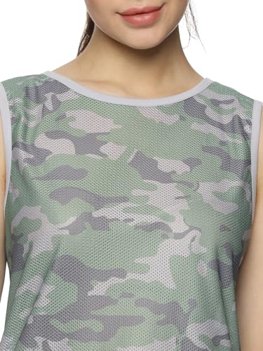 Image of DOMIN8 Women's Breathable Camouflage Tank Top | Stylish Tshirts for Women | Soft & Comfortable Tshirts for Women | Regular Tshirt for Gym, Running