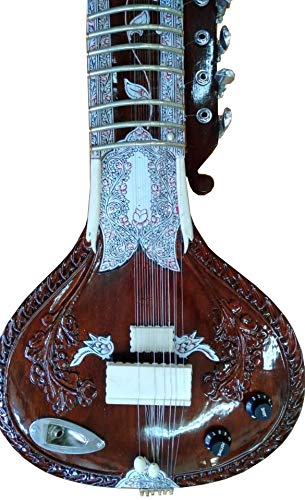 Gaucher Sitar Acoustique-électrique indien special edition col ultra-résistant pour les cordes de résonateur - Les Beatles, Paul McCartney, John Lennon, RIngo Starr, George Harrison Gaucher Sitar Acoustique-électrique indien special edition col ultra-résistant pour les cordes de résonateur – Image 3