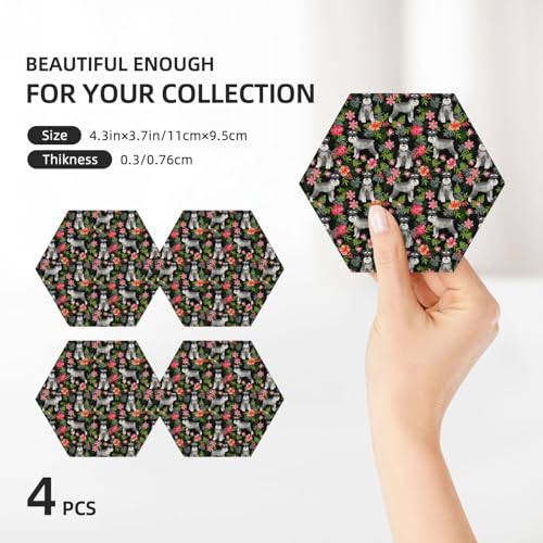 Dessous de verre Schnauzer céramique protège table salon set de table - 4