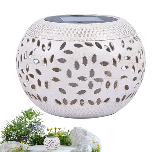 Luces Solares Para Colgar Al Aire Libre – Lámparas De Con Forma De Tarro De Metal, Decoración De Cadena De Bombilla Impermeable, Linterna De Vidrio Agrietado Para Mesa De Patio De Jardín