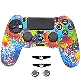 Taifond Anti-Rutsch-Silikon-Controller-Abdeckung für PS4/Slim/Pro Controller Farbe Graffiti