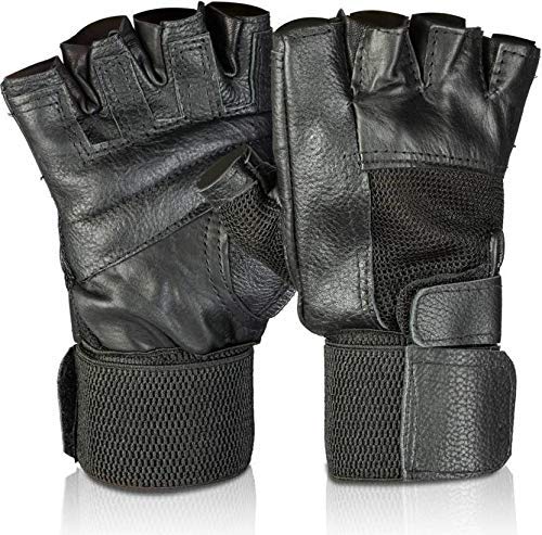 GymWar Sports Leather Gym Gloves for Men with Wrist Support Band for Weight Lifting and Exercise Black Color (B08HK2CGJM) Amazon Price History, Amazon Price Tracker