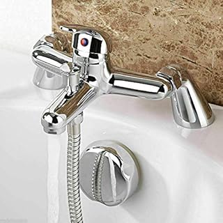 EVOLVE - Modern Chrome Bath Filler Shower Mixer Tap with Multi Mode Shower Head, Adjustable Manual Hot and Cold Mixer and Adjustable Water Pressure