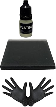 Platinum Testing Kit, Platinum Test Solution with 2"x2" Test Stone, Precious Metal Tester Real/Fake Check Analysis Analyzer Kit, with 2pcs Nitrile Gloves