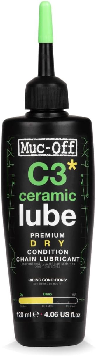 872 C3 Ceramic Dry Chain Lube, 120 Millilitres - Premium Bike Chain Lubricant With UV Tracer Dye - Formulated For Dry And Dusty Weather Conditions