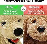 Golden Retriever Animaux farcis, jouets en peluche pour chien puppy doux, cadeaux en peluche farcie pour bébé pour enfants, Beige, 12"