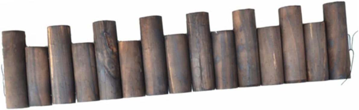 Toyvian 1m Wooden Carbonized Anticorrosive Patio Fence Flexible Garden Edging Border for Outdoor Use for Protecting Grass and Ground Edges Diameter Height Long
