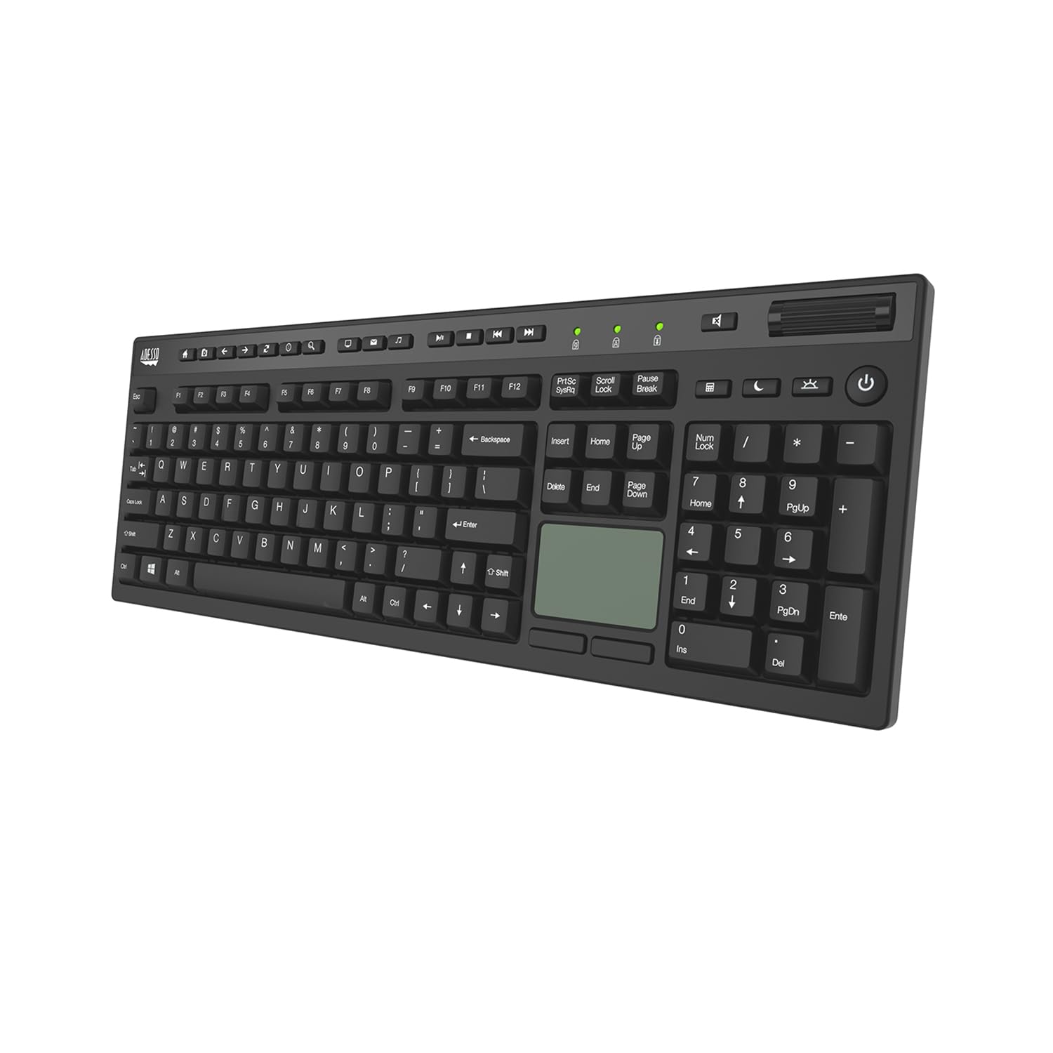 ADESSOEasyTouch 445 Multi-Channel Wired Touchpad Keyboard, Black (AKB-445UB)
