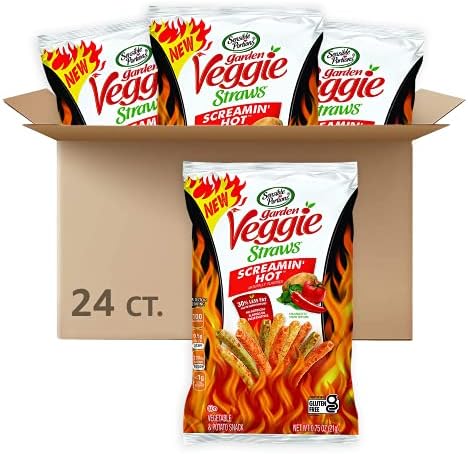 Sensible Portions Garden Veggie Straws, Screamin' Hot, 0.75 Oz (Pack of 24)