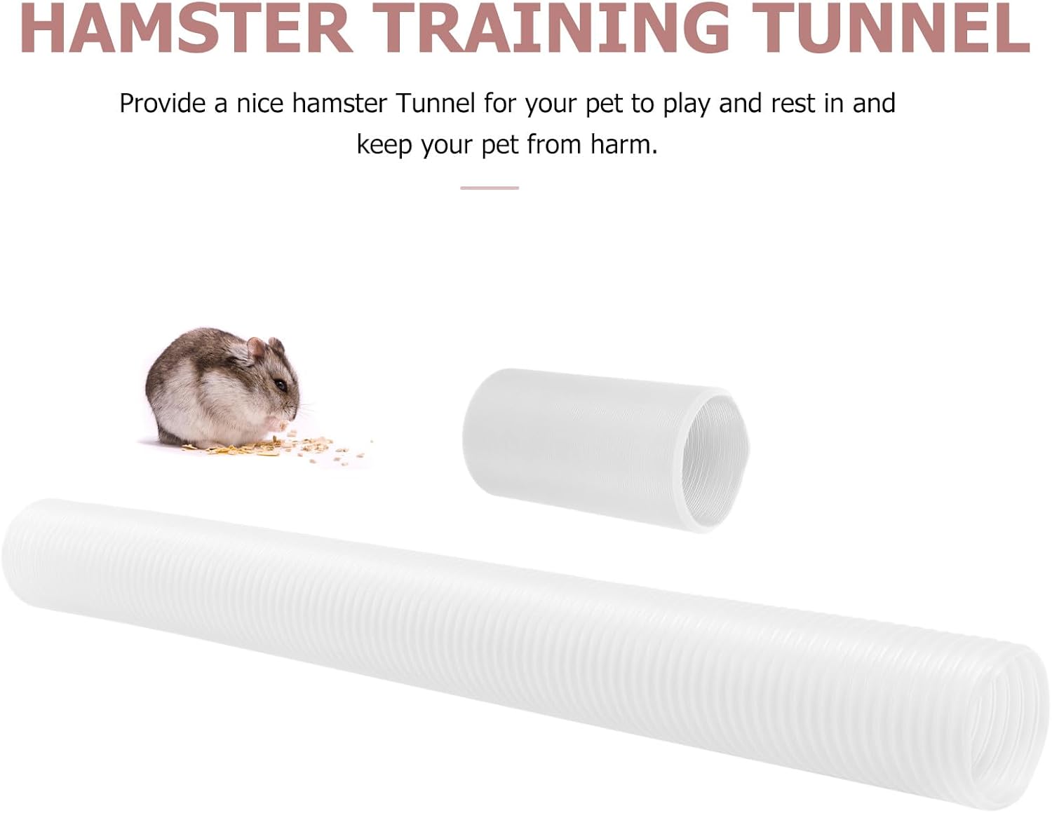 PRETYZOOM Flexible Hamster Tunnel and Ferret Tube, Plastic Exercise and Training Tunnel for Small Animals, Cage Accessory and Hiding Tube for Hamsters, Gerbils, and Small Pets