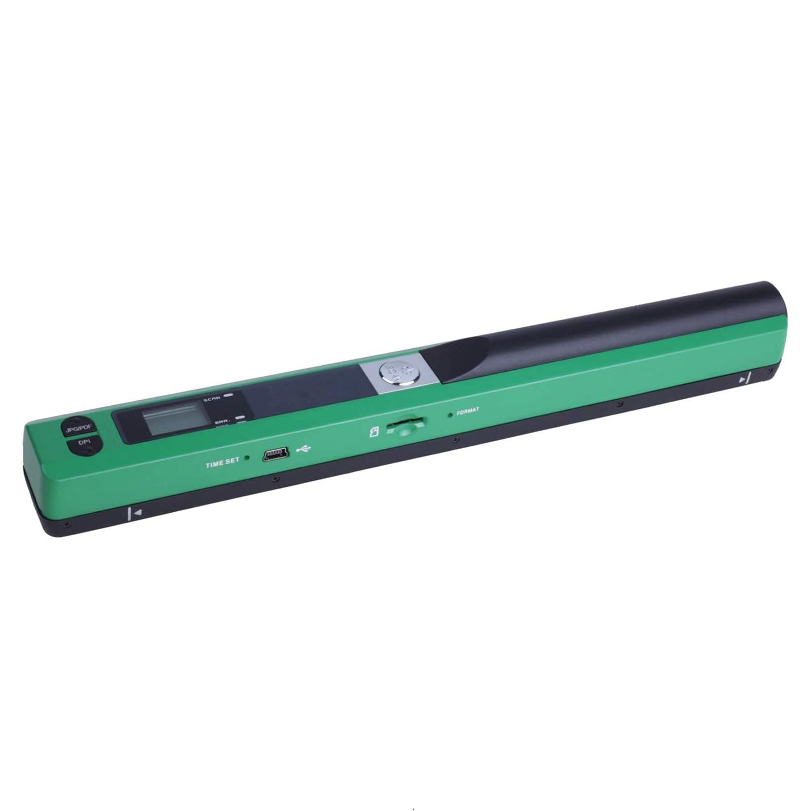 Escáner De Mano, Tamaño A4, Pantalla LCD con Formato JPG/PDF De 900 PPP para Recibos De Negocios Libros Escáner De Varita De Documentos Portátil De Mano Escáner con Pilas,Verde