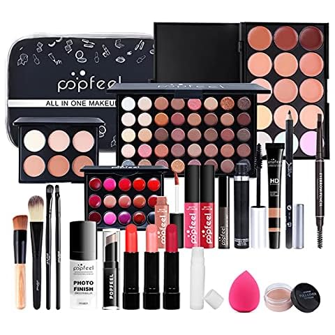 CkFyahp 24Pcs Makeup Set All-in-One Kit, Professional Makeup Starter Set with Cosmetic Bag Eyeshadow Palette Lip Gloss Concealer Foundation Brushes for Women Girls Beauty Cosmetic Valentine's Day Gift Cover