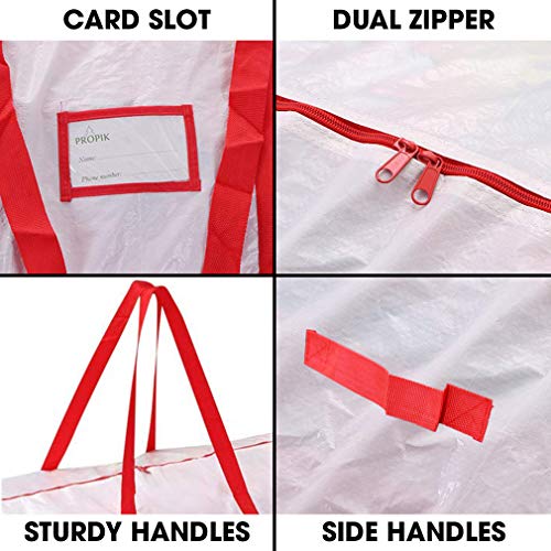 Propik Christmas Tree Storage Bag | Fits Up To 7' Tall Disassembled Holiday Tree | 52” X 30” X 30” Artificial Tree Container With Handles | Storage Case Box With Sleek Zipper (White) #TOP1