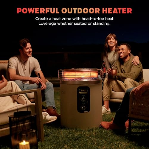 Ninja Fireside360™ Outdoor Heater & Fire Pit | 3 Modes: Flame, Heat, Flame & Heat | Portable for Patio, Deck, Camping, Beach | Easy Control Smokeless Flames | Push to Start Ignition | Stone | OF101ST - Image 8