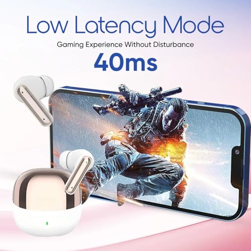 Image of 145 Gaming TWS Earbuds | 50 Hrs of Playtime | Bluetooth v5.4 with AI-ENC | Skin Friendly Ear Cushions | Environmental Awareness | 45ms Low Latency Gaming | IPX5 Water & Sweat Resistant