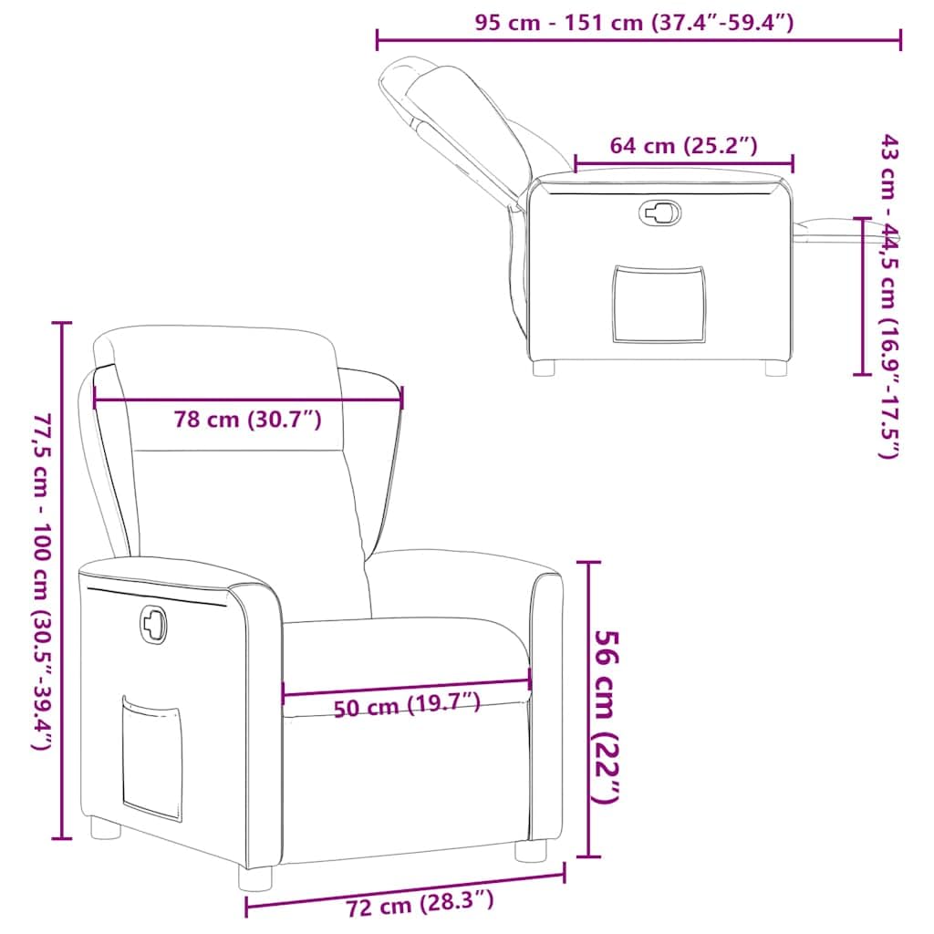 Fauteuil relax en tissu bordeaux avec fonction de couchage manuelle, cadre en bois et métal, accoudoir et dossier rembourrés, 78 x 95 x 100 cm, pour salon, bureau, coin lecture, télévision