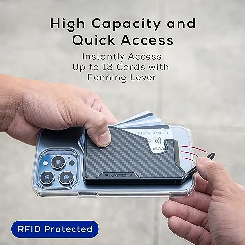 FANTOM M MagSafe® Wallet Compatible with iPhone 12/13/14/15/16 Mini/Plus/Pro/Max and MagSafe Accessories, RFID Aluminum Card Holder, Aluminum Black, Regular Size Holds 7-13 Cards2