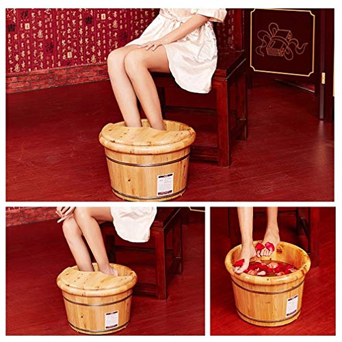 Spa de pies de madera con tapa y función masaje miniatura 3