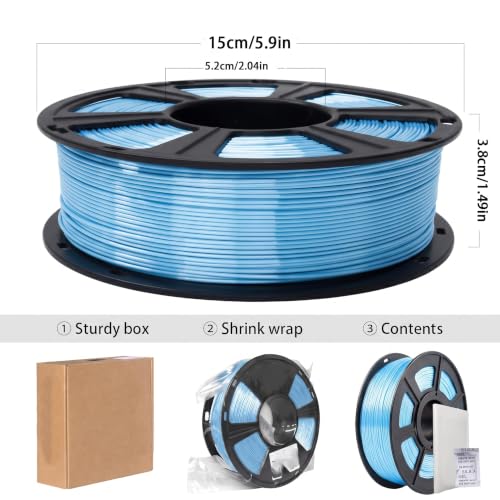 Image of 250G Silk PLA 3D Printer Filament 1.75mm Filajoy3D 3D Printing Filament Dimensional Accuracy + /- 0.03mm for Most FDM 3D Printers,Blue