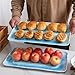 ZAROCRUS Large Farmhouse Melamine Serving Trays, Set of 2, 17 x 10 inches Serving Platters for Food Serving, Durable and Dishwasher Safe BBQ Tray, Reactive Blue