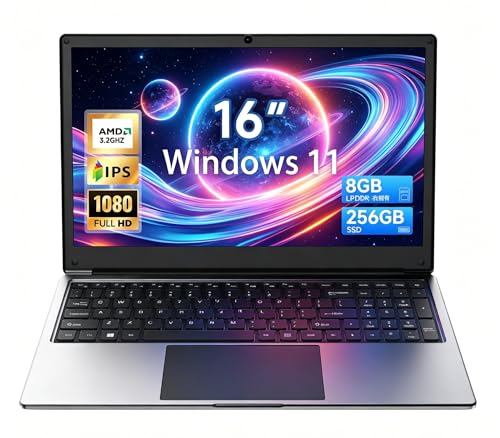 Image of 16 inch Laptop Computer,8GB RAM 256GB SSD Storage Laptop PC