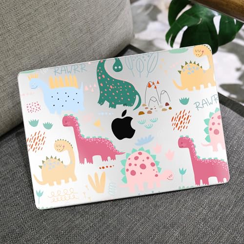 Image of MEEgoodo Case for MacBook Pro 14 inch (M5 /M4 /M3 /M2 /M1) Pro /Max 2026 2025 2024 2023 2021, Laptop Case Fit Model A3427 /A3426 /A3434 /A3112 /A3401 /A3185 /A2918 /A2992 /A2779 /A2442, Cute Dinosaurs