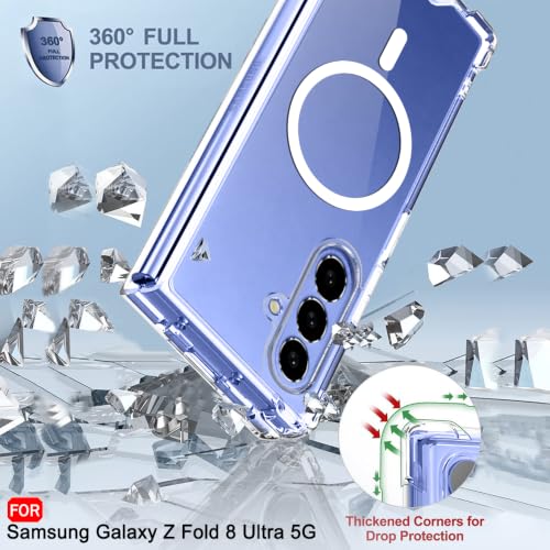 Image of TheGiftKart Crystal Clear Back Cover Case for Samsung Galaxy Z Fold 8 Ultra 5G Compatible with MagSafe | Shock Proof 360 Degree Protection | Hard Back Cover Case (PC & TPU, Transparent Bumper)