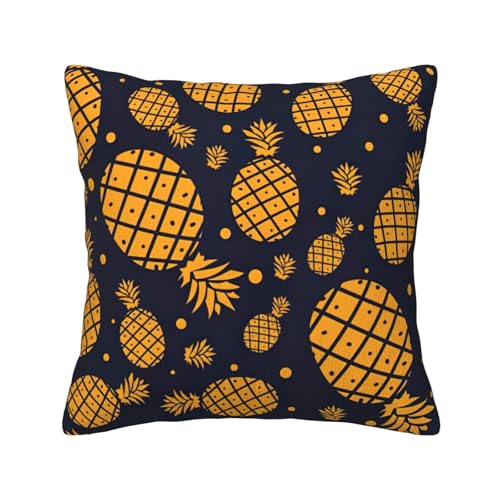 Housse de coussin velours côtelé canapé taie décorative ananas doré - 2
