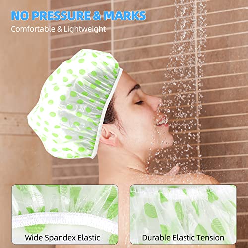 image for Mzd8391 Shower Cap, Reusable Shower Hat Bath Caps, Waterproof With Ela