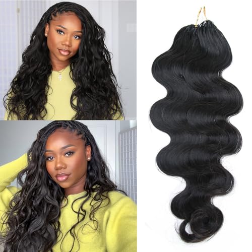 MsFan Pre-Separated Crochet Human Hair Body Wave Reusable Human Hair Crochet 60G 50 Strands Kontless Human Crochet Hair 14 Inch NC