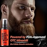 5% Minoxidil Beard Growth Serum for Men: 5% Minoxidil Hair Regrowth Spray with Biotin & Rice Water - Extra Strength Beard Oil for Faster Thicker and Fuller Beard Growth - 2.03 Fl Oz - Image 2