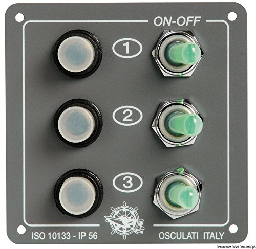 OSCULATI Tableau électrique avec 3 interrupteurs réarmables