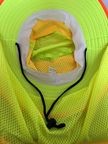 Image of Men High Visibility Reflective Sun Hat with Neck Flap Wide Brim Boonie Hat Bucket Cap