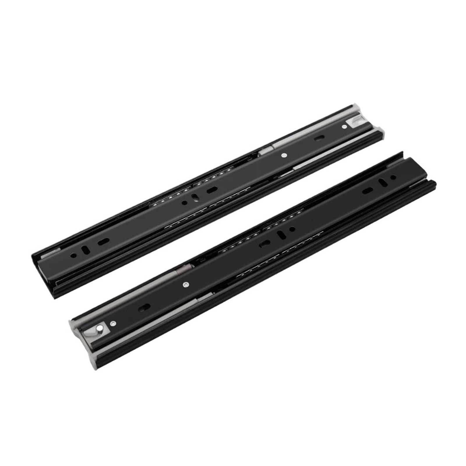 2Pcs 45mm Width 8-20 Inch Three-Section Mute Buffer Drawer Slide Rail Hardware Fittings