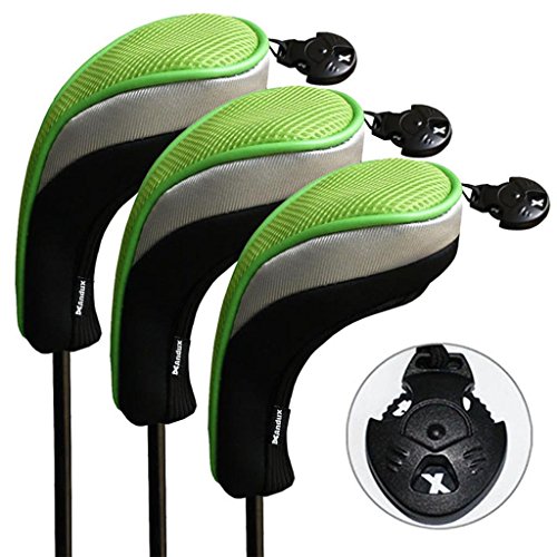 Andux 3 Pack Golf Hybrid Club Head Covers Interchangeable No. Tag MT/hy05
