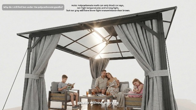 Amazon.com : Aoxun 8'x8' Hardtop Gazebo with Polycarbonate Double
