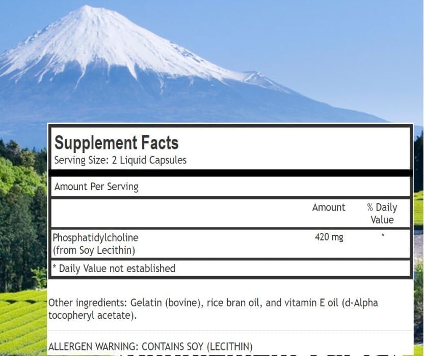 Miniatura 4 de Complejo de fosfatidilcolina una fórmula nootrópica totalmente natural para la salud cerebral, el hígado y el apoyo cognitivo - 60 cápsulas de