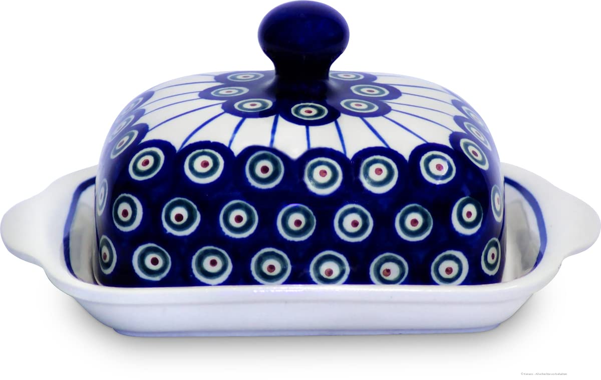 Boleslawiec Pottery Beurrier en céramique de Boleslawiec Motif 8