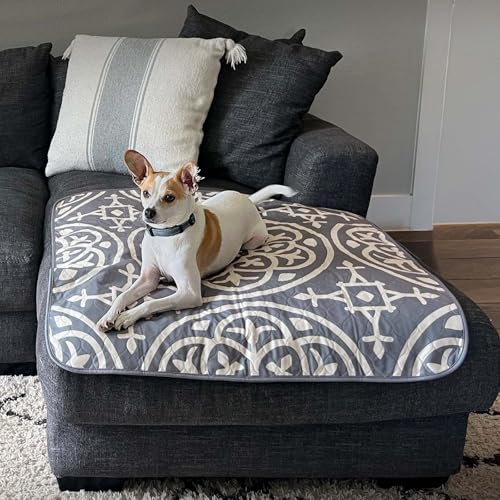 Image of Paw Inspired Designer Medallion Print Dog Pads, 36 inch x 36 inch Size, 2 Pack | Premium Style Washable Pee Pads, Reusable Puppy Pads, Waterproof Mat, Leakproof, Non-Slip Liner for Potty Training, Whelping