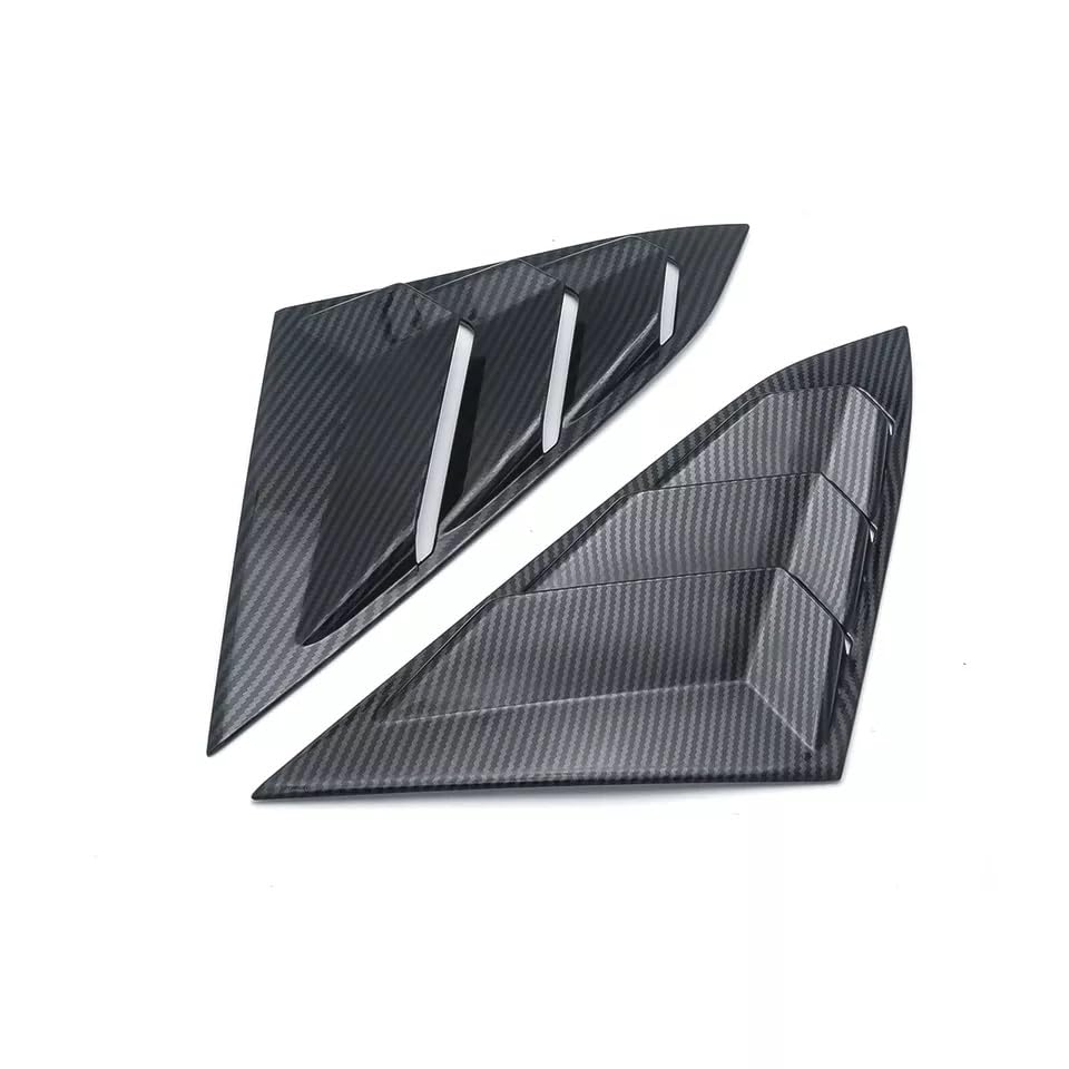 Auto Parts Port ABS Carbon Fiber Rear Triagle Window Louver Cover, Fits for 10th Honda Civic 2016-2021, 75013-F
