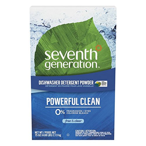 Seventh Generation Automatic Dishwasher Powder, Free & Clear, 75-Ounces Boxes, Pack of 8, Packaging May Vary