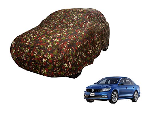 Image of Auto Hub Car Cover Compatible with Passat with Weather Proof, Triple Stitched, Passat Car Cover Jungle Look