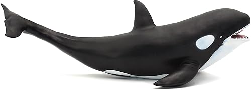 Gemini&Genius Shark Toys - Figura de acción de ballena asesina, animales marinos, orca, pez negro, de goma suave, 16 pulgadas de longitud, ideal