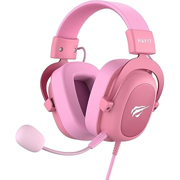 Headset Fone de Ouvido Havit HV-H2002d Pink, Gamer, com Microfone, Falante 53mm, Plug 3, 5mm: compatível com XBOX ONE e PS4, HAVIT, HV-H2002d Cor Rosa