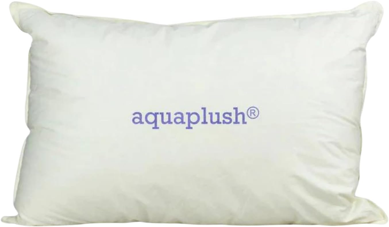 Down Etc Luxury Hotel Aquaplush Hypoallergenic Polyester Down Alternative Pillow with Ultra-Soft Cotton Cover, Queen Size, White