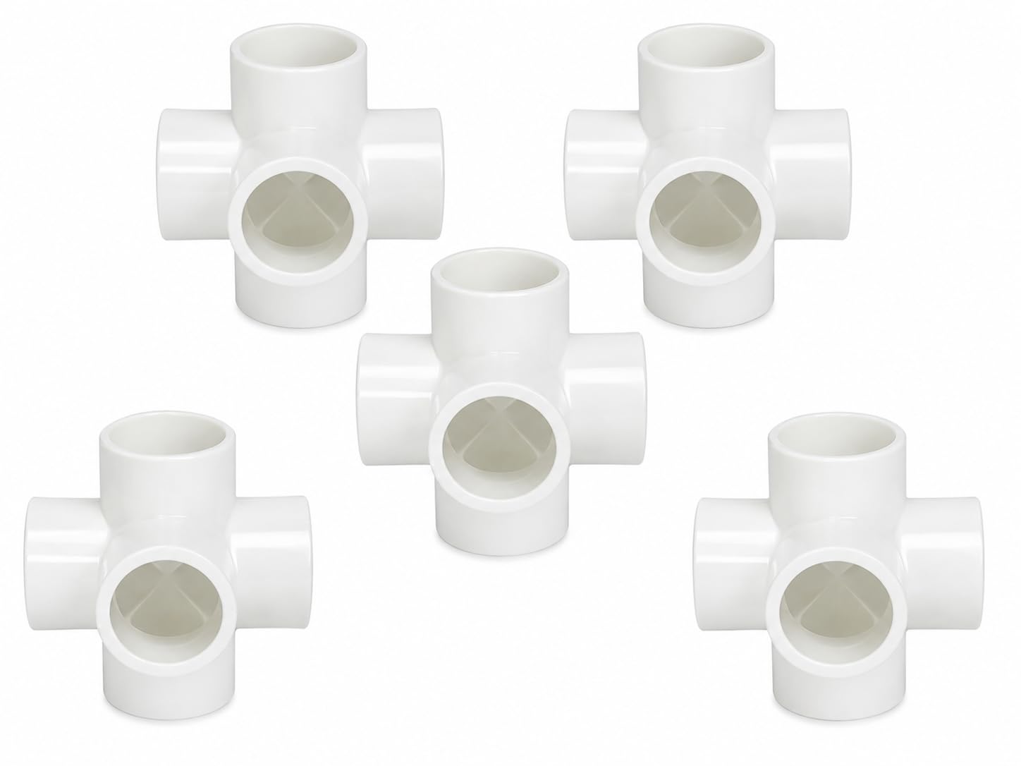UPVC 5 Way Elbow Connector 1 Inch (32mm) Pipe Fitting | White UPVC Cross Joint for Water Pipe Connection | Heavy Duty Plumbing Fitting for Green House, Home, Office & DIY Plumbing Projects (pack of 5)-image-8