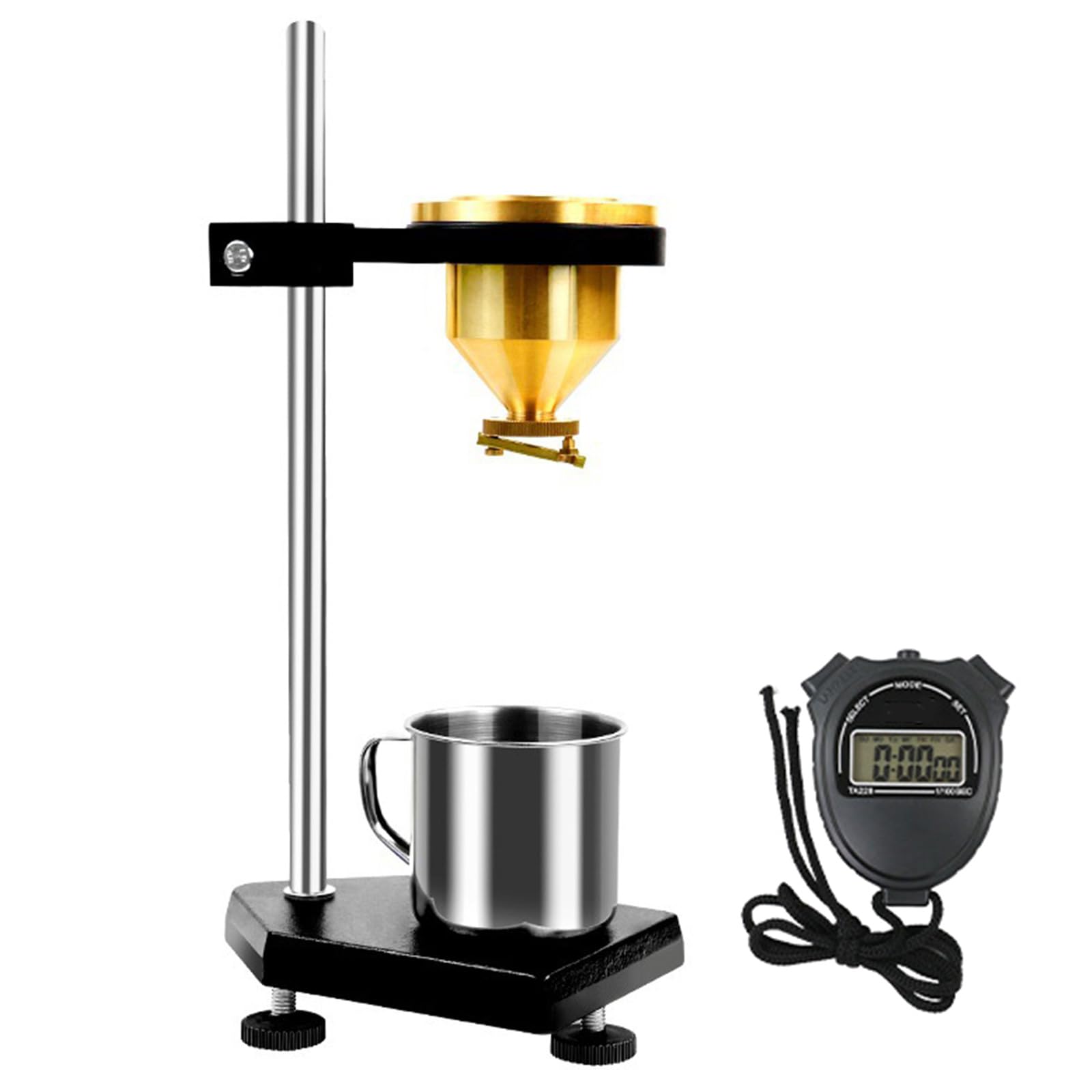 Laikoutd With Stopwatch Precisions Practical Four Cup Viscometer Features Brasses Funnel For Accurate Viscosity Testing In Laboratories Viscosity Cup
