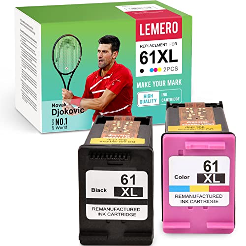 Flash Deals - 70% OFF LEMERO Remanufactured Ink Cartridge Replacement for HP 61 61XL Ink Cartridge Combo Pack for HP Officejet 4635  Deskjet 3510 2542 2544 1510 2549 Printer Ink Cartridges (2 Pack)