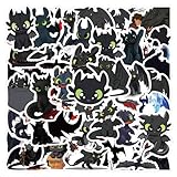 warmlake Cute Cartoon Stickers 55pcs Toothless Stickers Anime Stickers Cartoon Waterproof Vinyl Decals for Water Bottle Laptop Guitar Car Luggage Skateboard Manga Gifts for Teens Girls Boys, WL-001